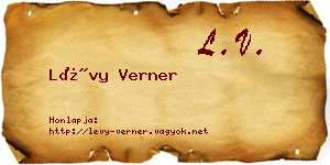 Lévy Verner névjegykártya